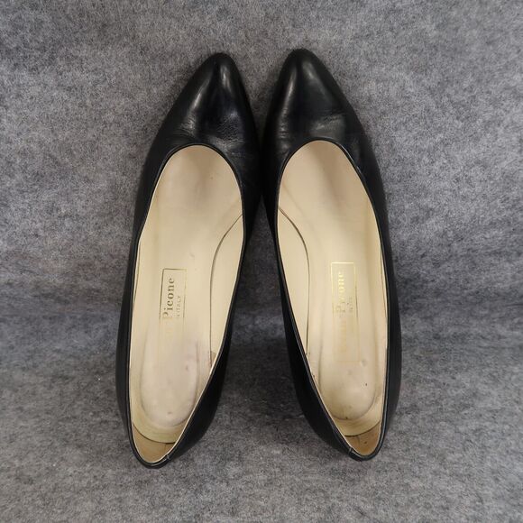 Evan Picone Shoes Womens 7.5 Pumps Classic Leather Vintage Black Slip On Formal - Picture 9 of 16